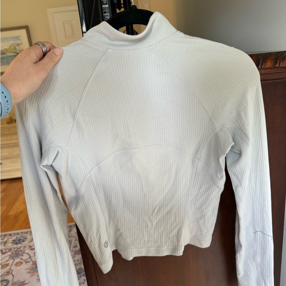 Lululemon Athletica Cream/White Ribbed Quarter Zip - Picture 4 of 6